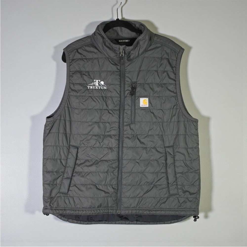 Carhartt Rain Defender Quilted Puffer Vest Mens Sz XL Gray Relaxed Fit OV2286-M
